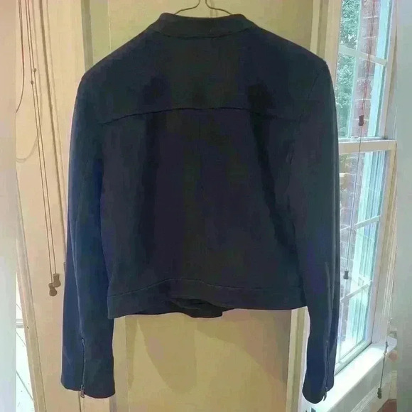 Banana Republic Jacket Size Small Dark Blue Suede Feel - Picture 7 of 7
